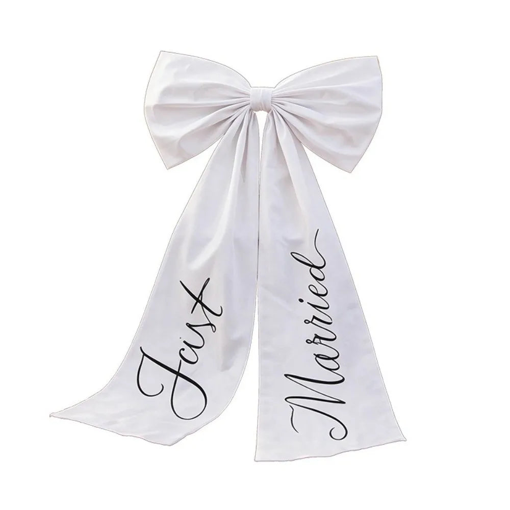 Large Wedding Car Bow – Elegant Ribbon Bridal Car Decoration Wedding Car Decoration Nixie White