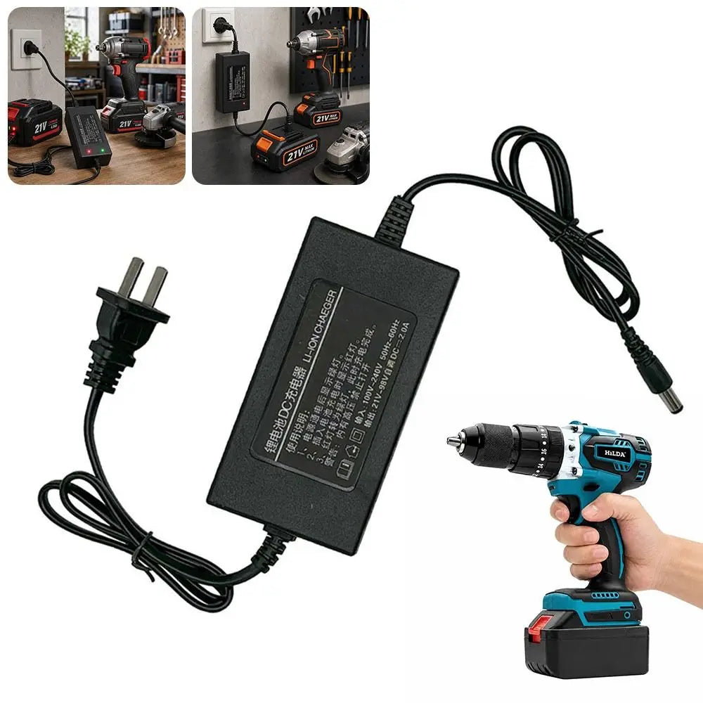 21V 2.0A Lithium Battery Charger for Power Tools – DC Barrel Power Tool Charger Nixie