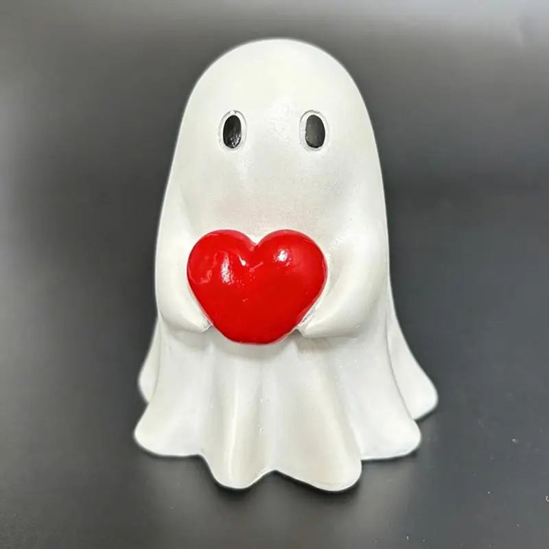 Cute Halloween Ghost Resin Statue – Mini Desktop Shelf Décor Halloween Resin Ornament Nixie A2
