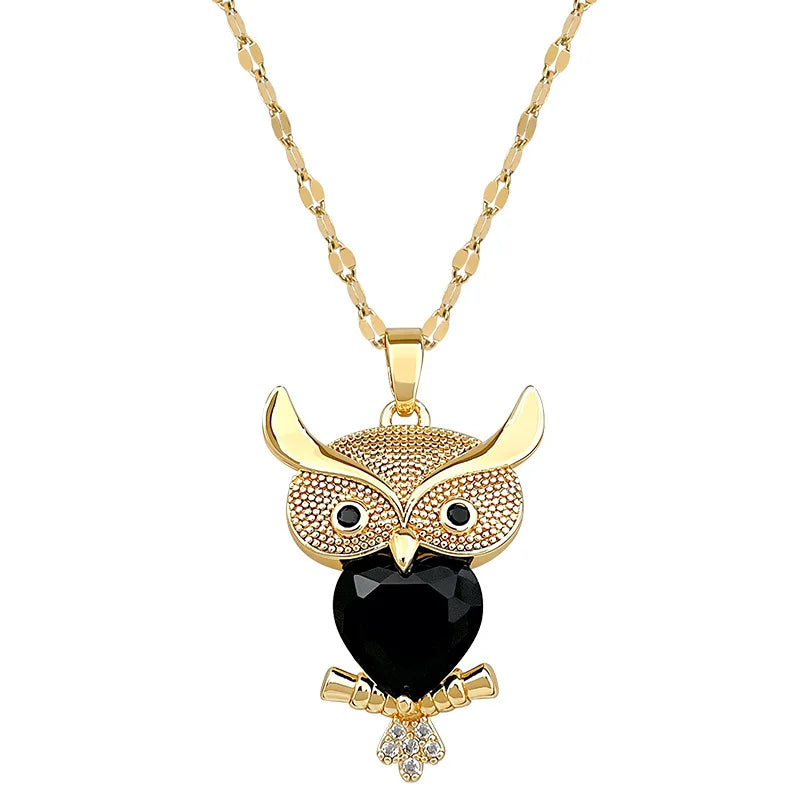 Owl Copper Pendant Necklace – Gold Plated Clavicle Chain Pendant Necklace Nixie