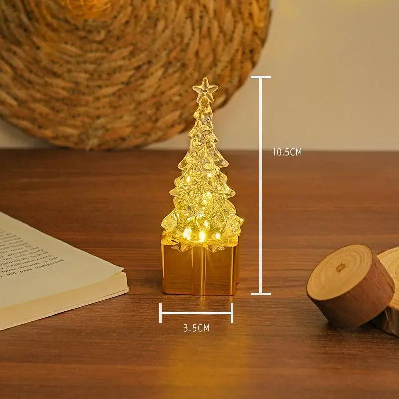 Crystal Christmas Tree LED Night Light | Warm Xmas Glow Decor LED Night Light Nixie A3