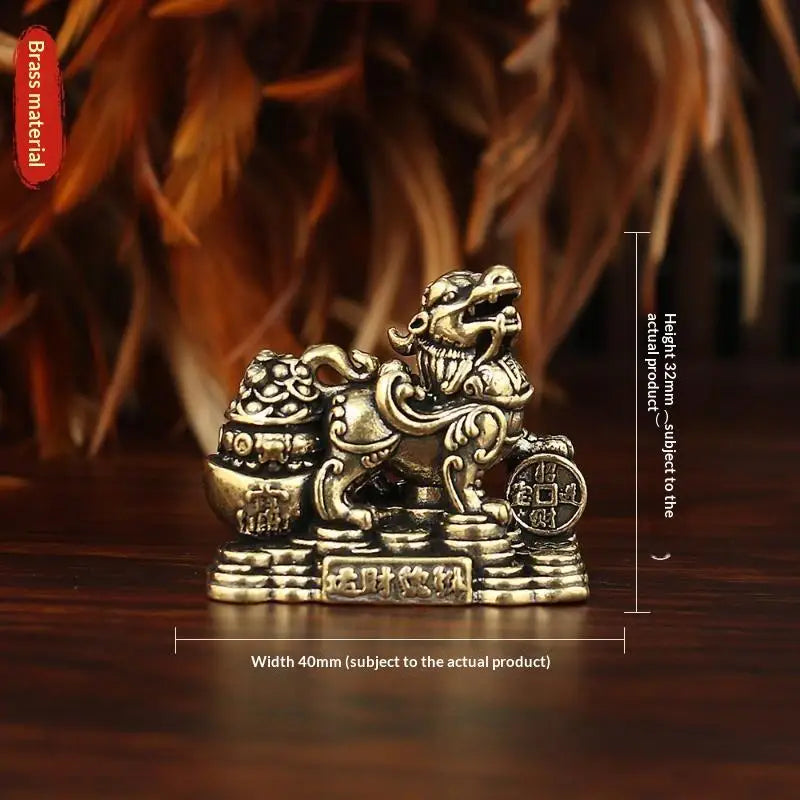 Brass Feng Shui Pixiu Statue Pair – Wealth & Good Luck Décor Feng Shui Figurine Nixie A1