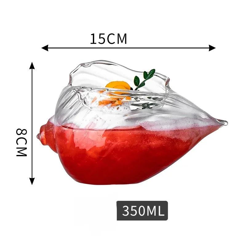 Handmade Carved Conch Shell Cocktail Glass Cup | Bar & Party Cocktail Glass Nixie 1 301-400ml