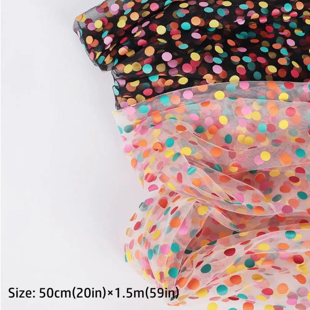 Polka Dot Tulle Organza Fabric – Bouquet & Gift Wrapping Mesh Craft Wrapping Fabric Nixie