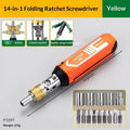 14-in-1 Ratchet Screwdriver Set | Magnetic Cr-V Bit Kit Ratchet Screwdriver Set Nixie Yellow