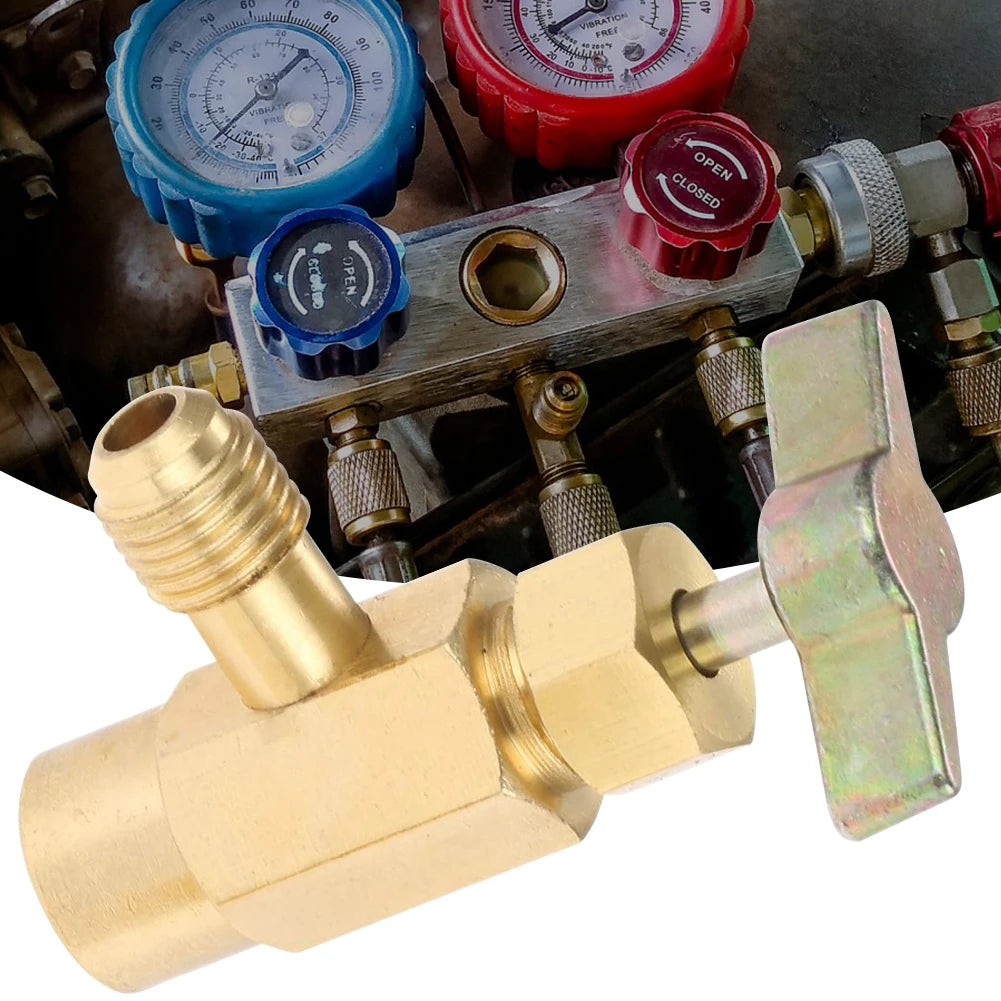 R1234YF Self-Sealing Refrigerant Can Tap 1/2" LH & 1/4" SAE Refrigerant Can Tap Nixie
