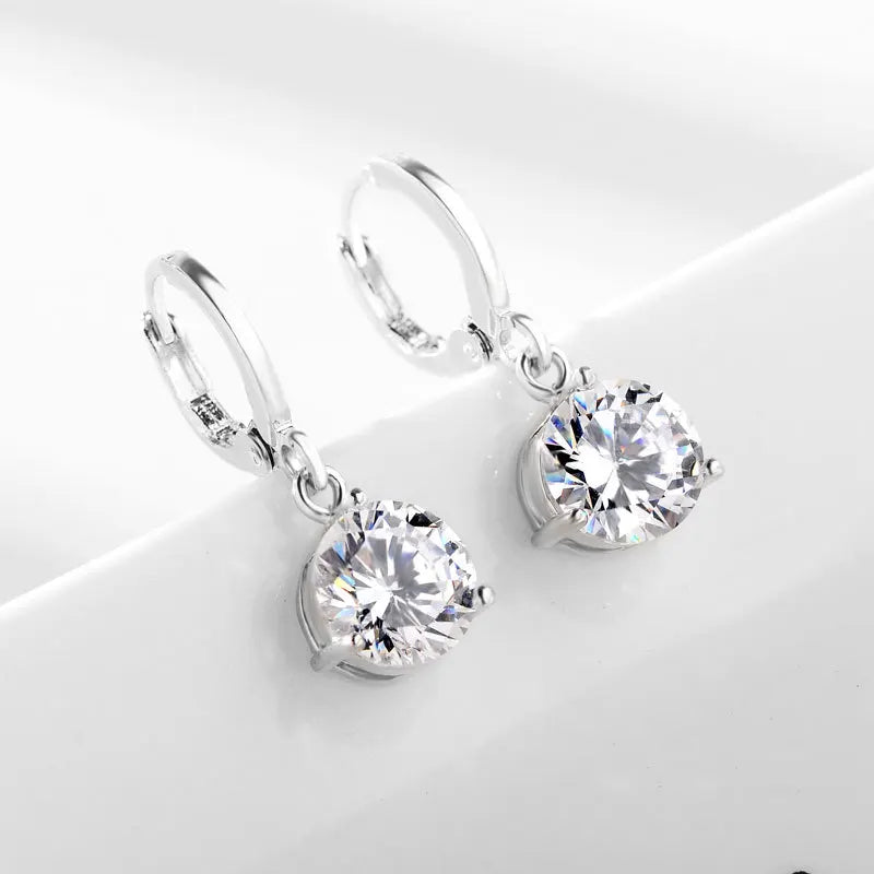 3-Piece Multicolor Zircon Silver Jewelry Set – Earrings & Necklace Jewelry Set Nixie