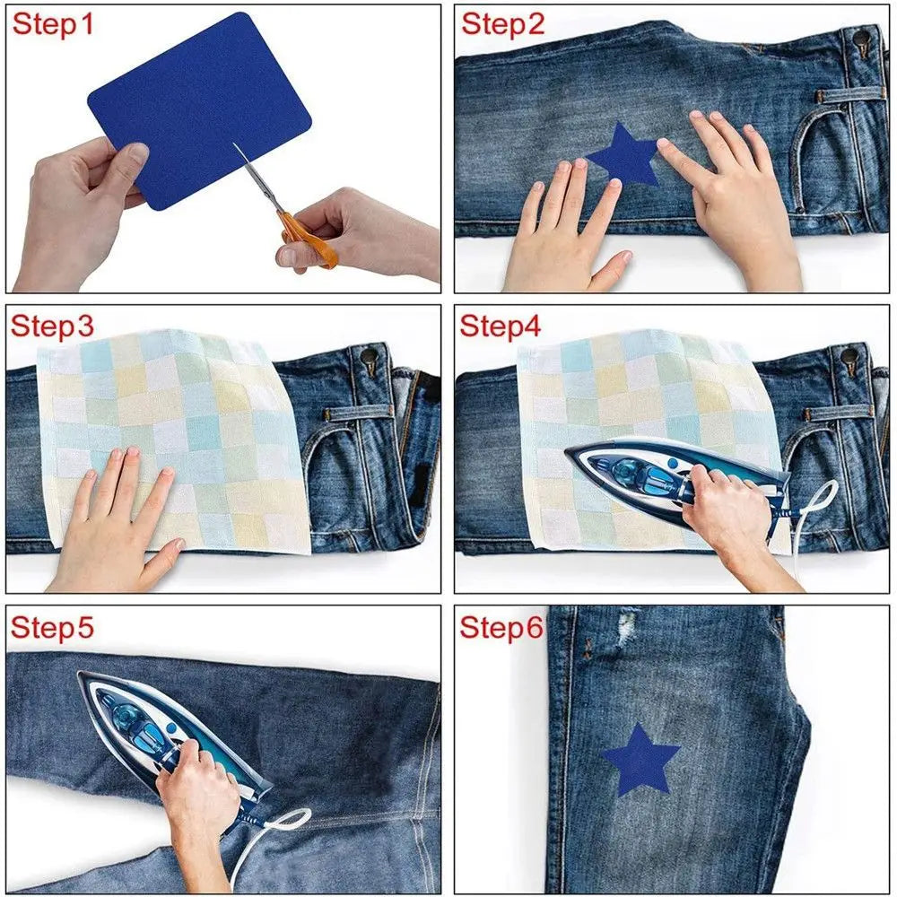 Iron-On Self-Adhesive Fabric Patch – DIY Applique & Repair Fabric Iron-On Patch Nixie