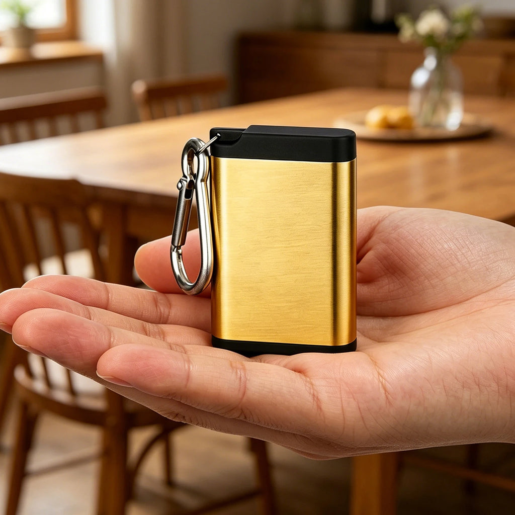 Portable Metal Pocket Ashtray with Lid & Carabiner for Travel Portable Pocket Ashtray Nixie