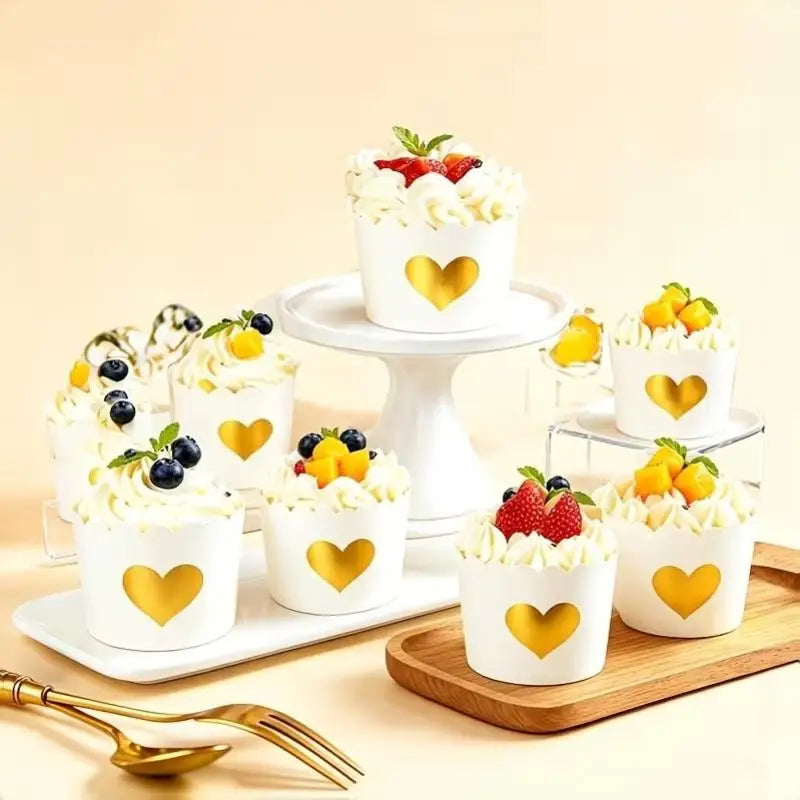 50 Pcs Gold Foil Cupcake Liners – Non-Stick Greaseproof Muffin Cups Cupcake Liners Nixie