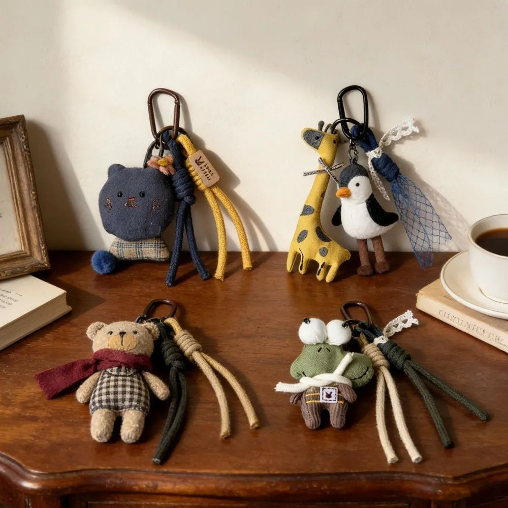 Cartoon Doll Charm Braided Lanyard – Forest-Style Bag Keychain Bag Charm Keychain Nixie