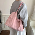 Korean Canvas Tote Bag – Large Women's Commuter Shoulder Bag Canvas Tote Bag Nixie BB-1463Pink