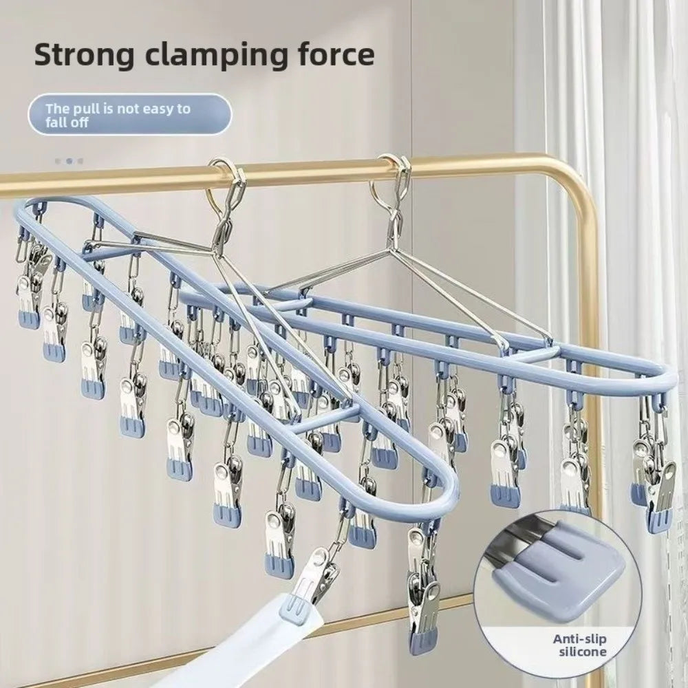 20-Clip Stainless Steel Clothes Drying Rack – Windproof