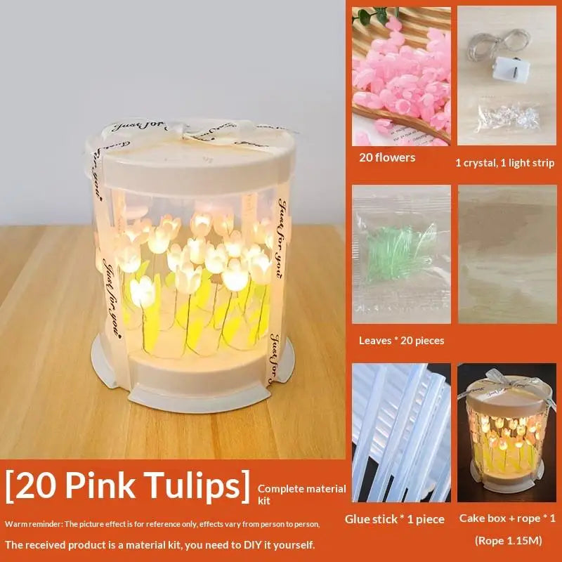 DIY Flower Sea Night Light Lamp Kit – Handmade Craft Gift DIY Night Light Kit Nixie Pink