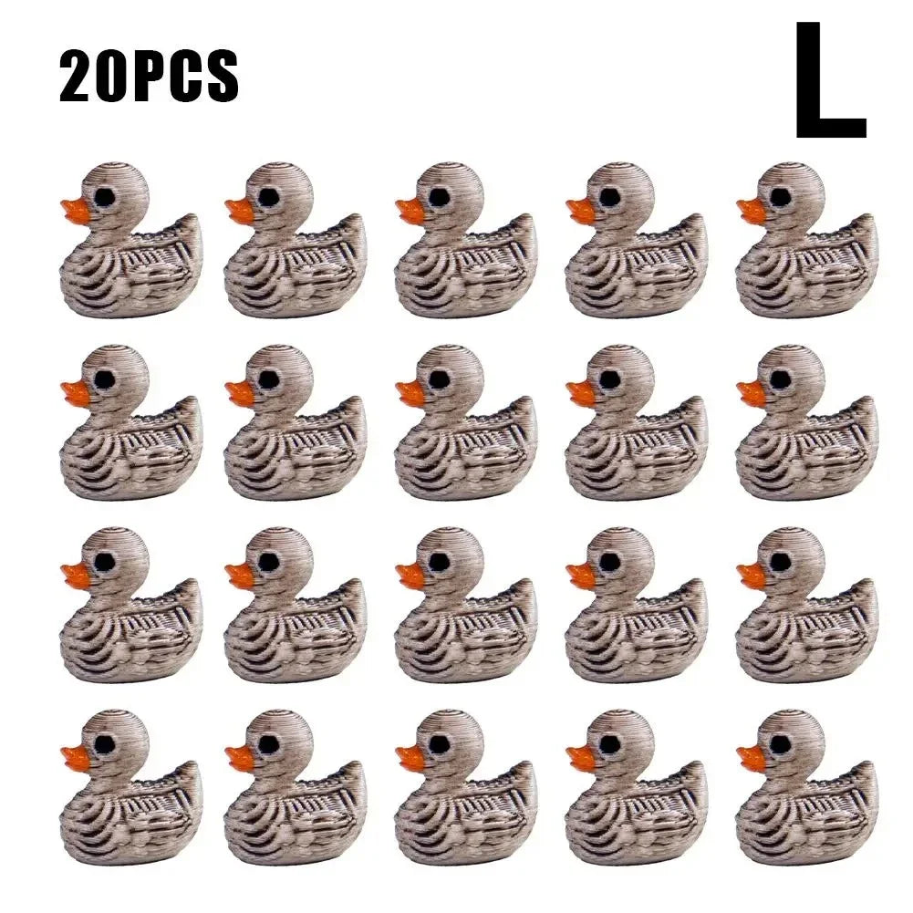 20pcs Mini Resin Skeleton Duck Gothic Halloween Decorations Halloween Resin Ornaments Nixie L-20pcs