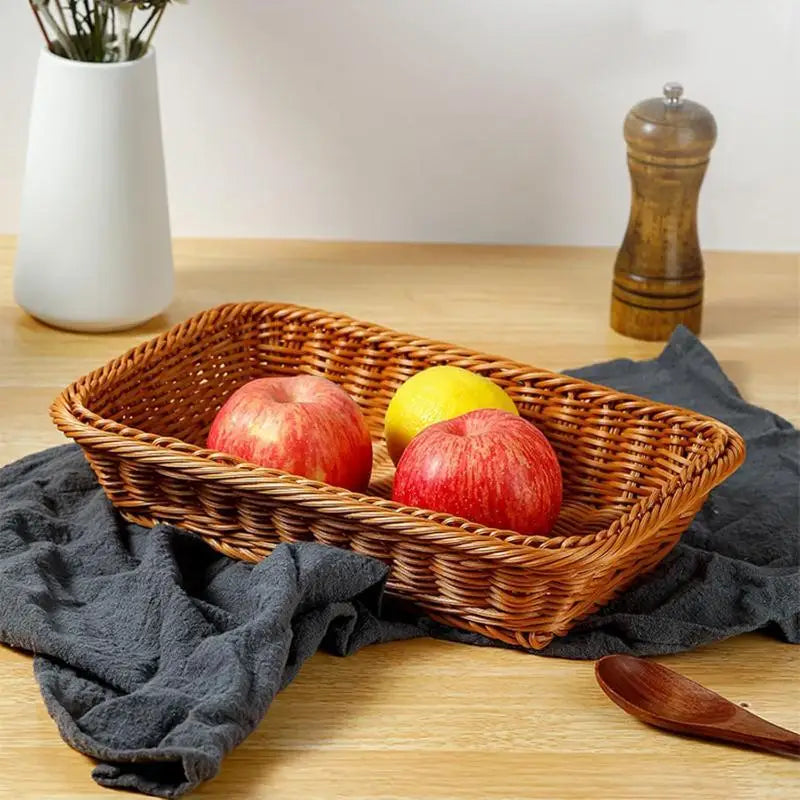 Imitation Rattan Storage Basket – BPA-Free Woven Organizer Storage Basket Nixie