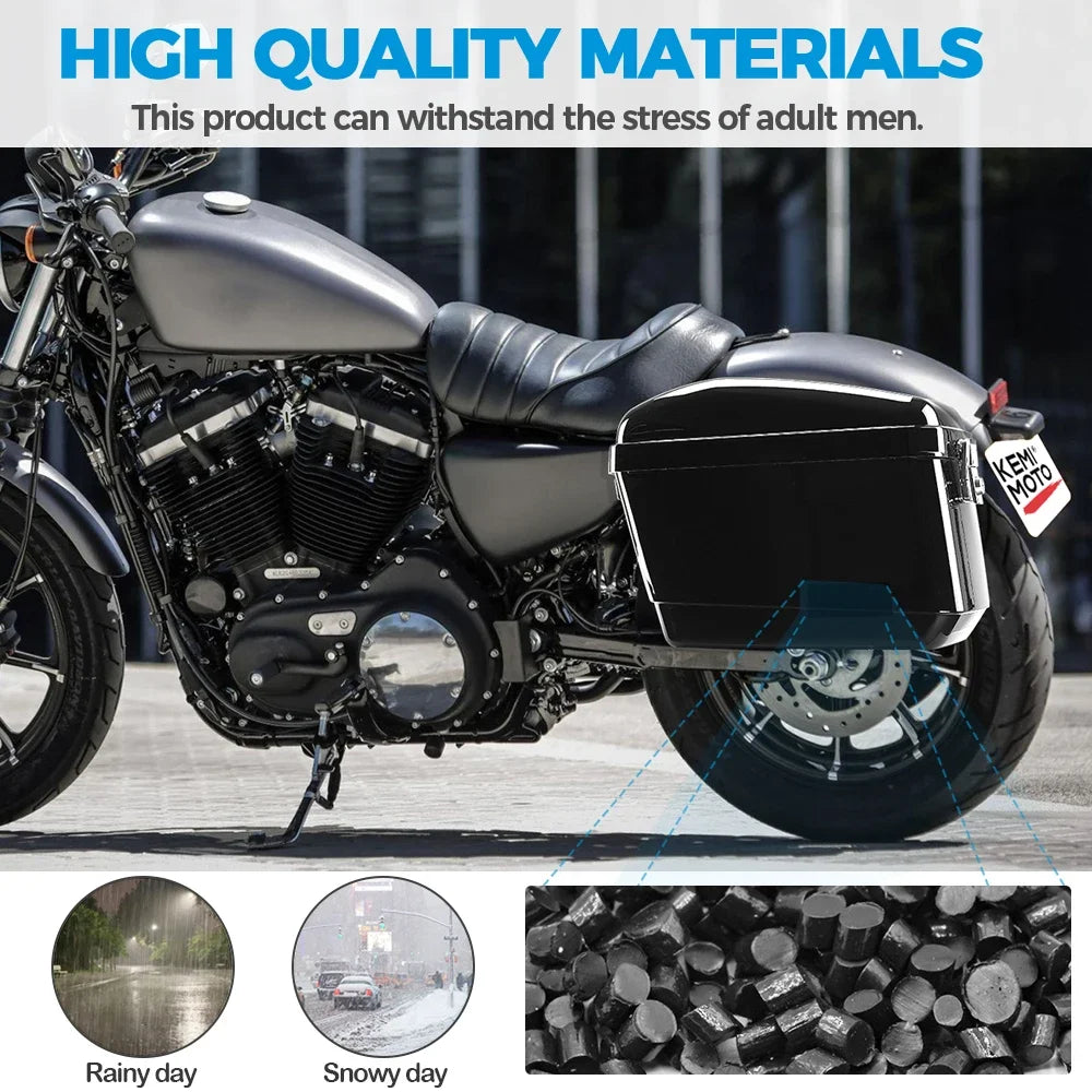 KEMITOUR Hard Motorcycle Saddlebags ABS Side Bags 22L–30L Motorcycle Saddlebags Nixie