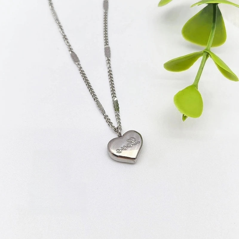 Heart Pendant Stainless Steel Choker Necklace for Women Pendant Necklace Nixie XL1338-24