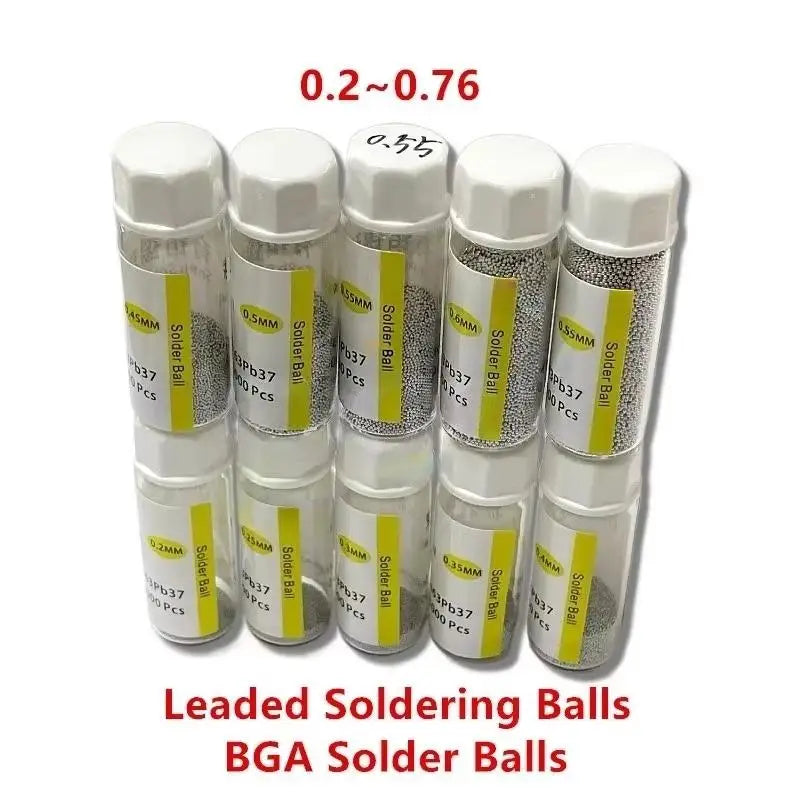 BGA Solder Balls 25K Sn63Pb37 0.2–0.76mm Reballing Kit BGA Solder Balls Nixie