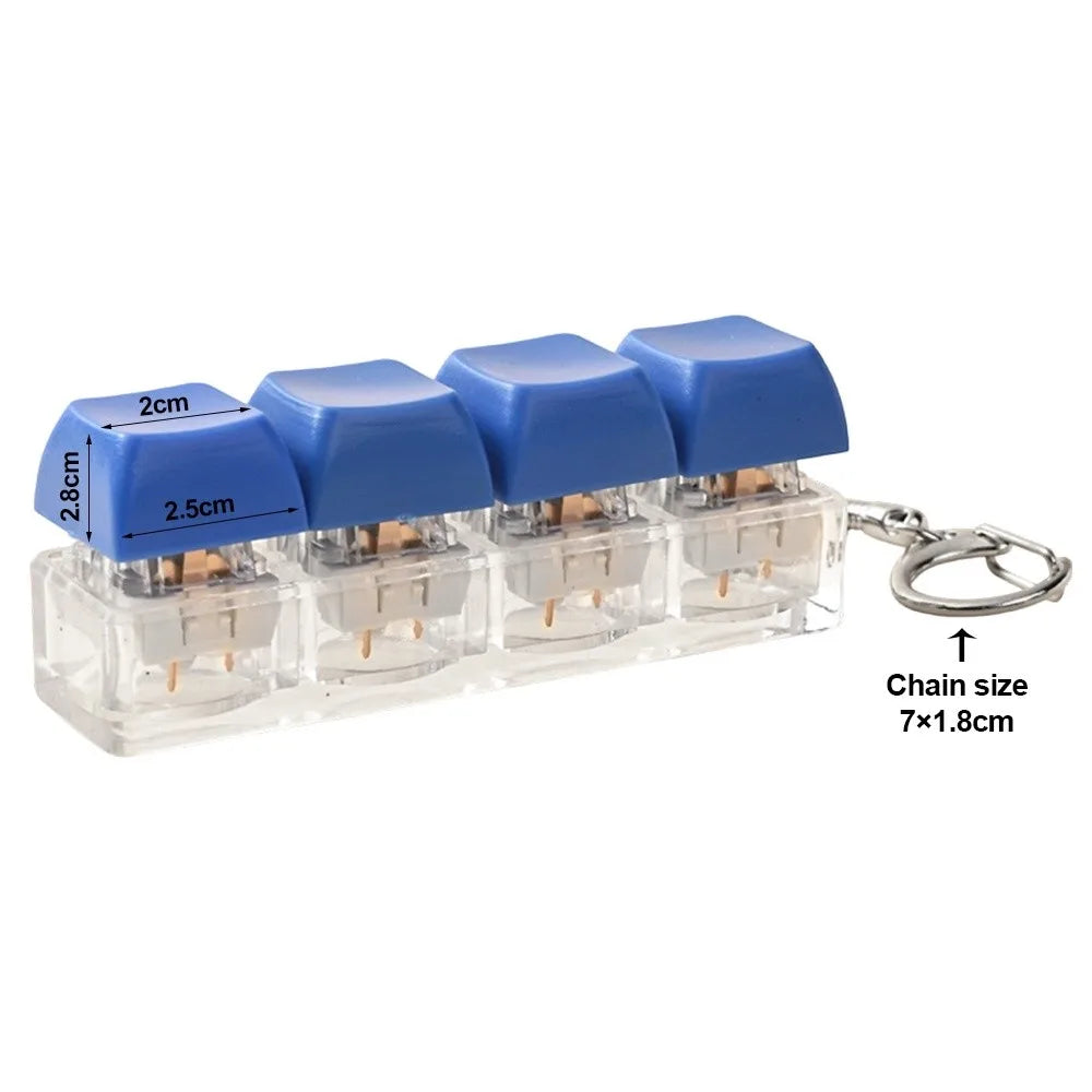 DIY Keyboard Fidget Keychain Clicker Button Keycap Toy