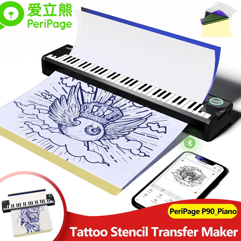 PeriPage P90 Wireless Bluetooth Tattoo Stencil Printer A4