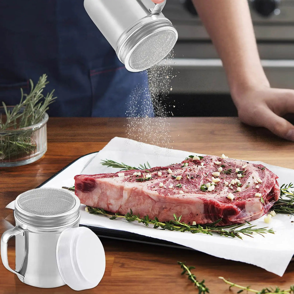 Stainless Steel Powdered Sugar & Spice Shaker with Handle Spice Shaker Nixie