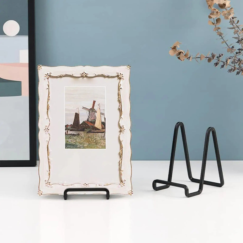 6 Inch Black Iron Plate Holder Stand & Desktop Display Frame Plate Display Stand Nixie