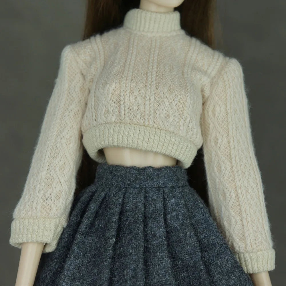 Handmade Knitted Doll Sweater Multicolor Top for 1/6 Dolls Doll Clothing Accessory Nixie