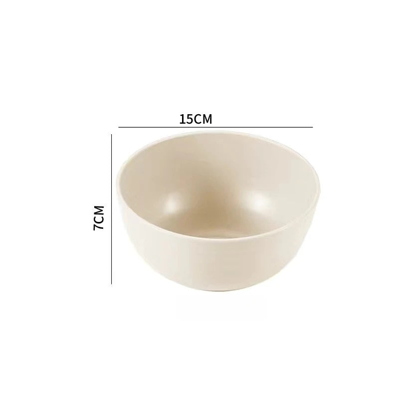 Wheat Straw Ramen Bowl Set of 4 – 15cm Eco-Friendly Plastic Dinnerware Bowl Set Nixie 1pc Beige