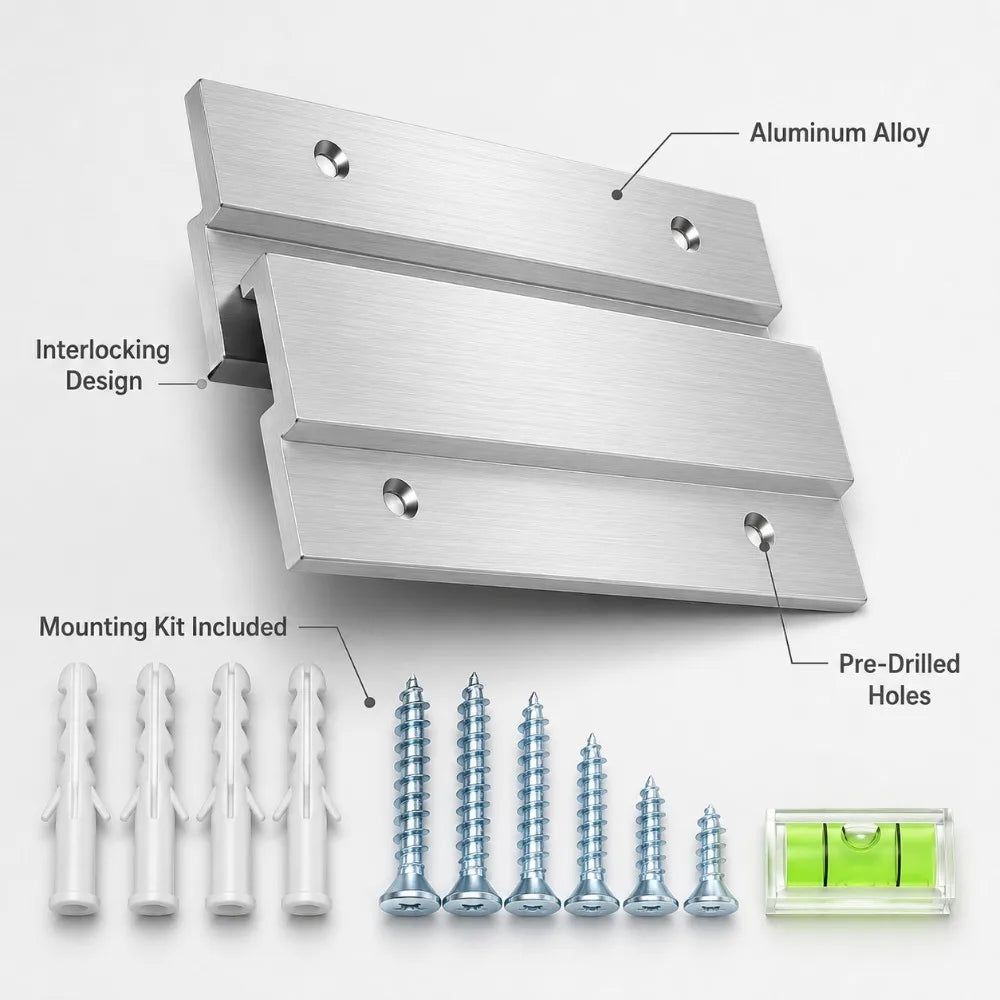 French Cleat Z Bar Hanger – 2 Pairs Aluminum Mounting Kit Wall Mounting Hardware Nixie