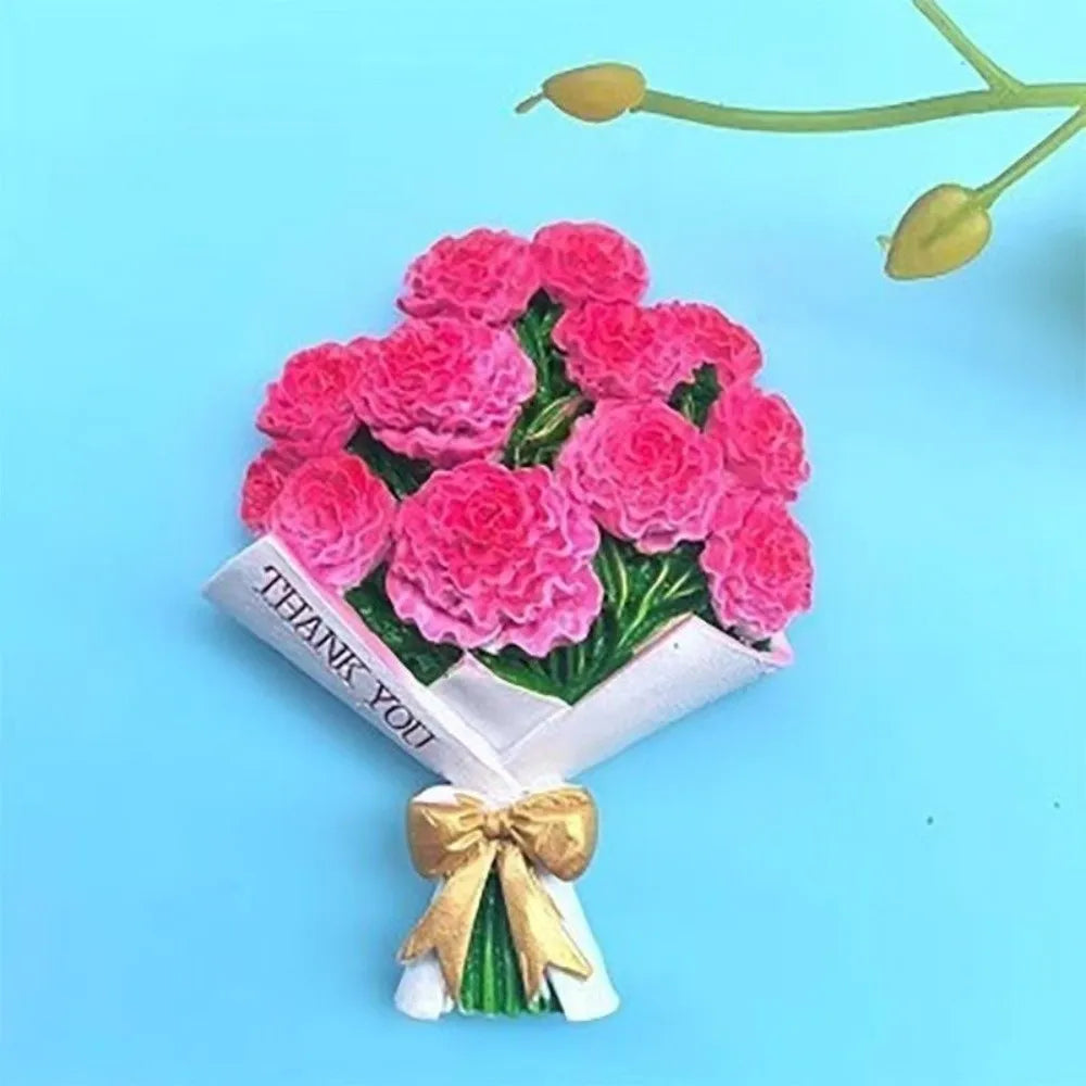 3D Resin Flower Fridge Magnets – Sunflower & Rose Décor Decorative Fridge Magnet Nixie