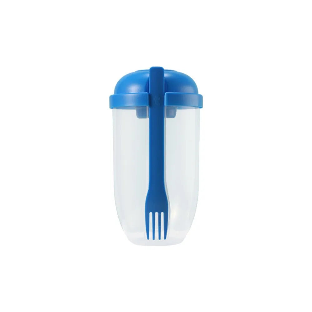 Leak Proof Salad Shaker Cup with Lid & Fork – BPA Free Salad Shaker Container Nixie Blue Salad cup