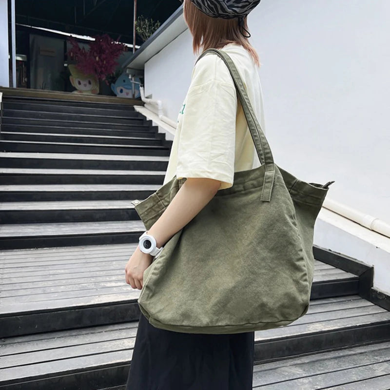Canvas Tote Bag – Large Crossbody Shoulder Bag for Women Canvas Shoulder Tote Nixie