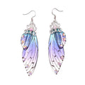 Blue Butterfly Wing Drop Earrings – Fairy Bridal Jewelry Drop Earrings Nixie EH-276