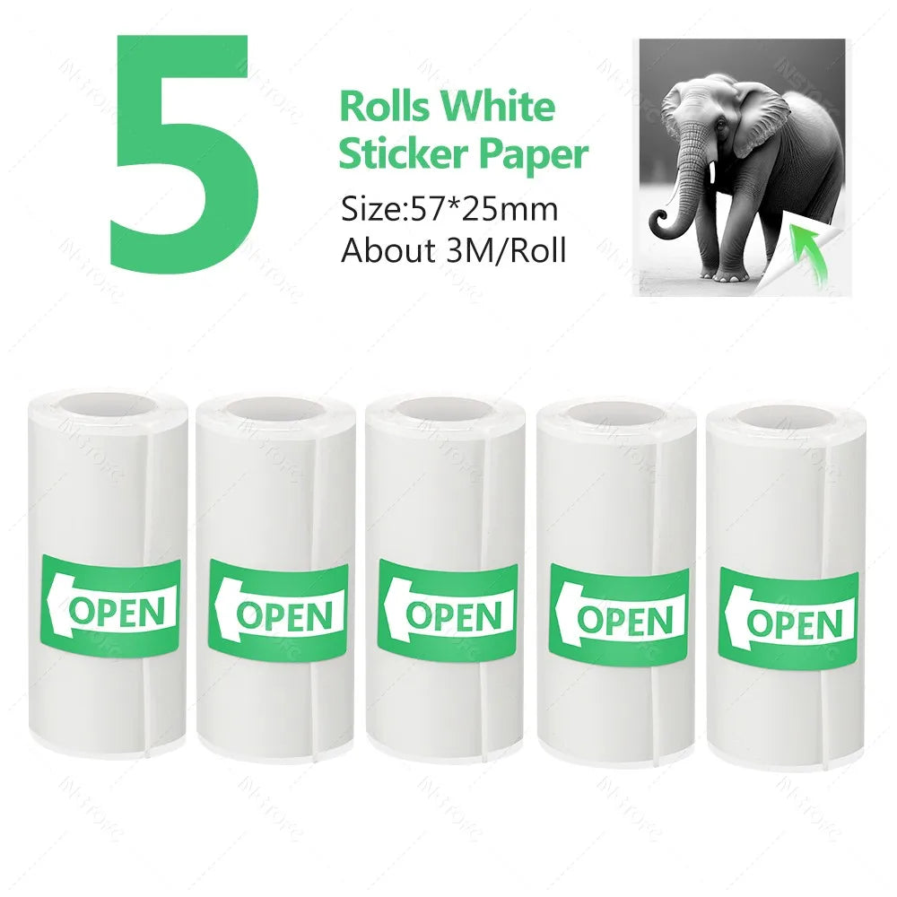 PeriPage Thermal Adhesive Sticker Paper Rolls for Mini Printer