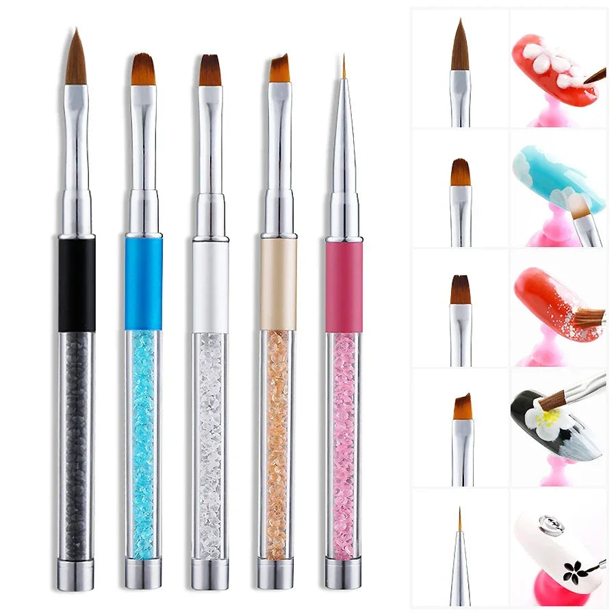 Nail Art Brush Pen – Rhinestone Metal Handle & Cap | Nixie Nail Art Brush Nixie