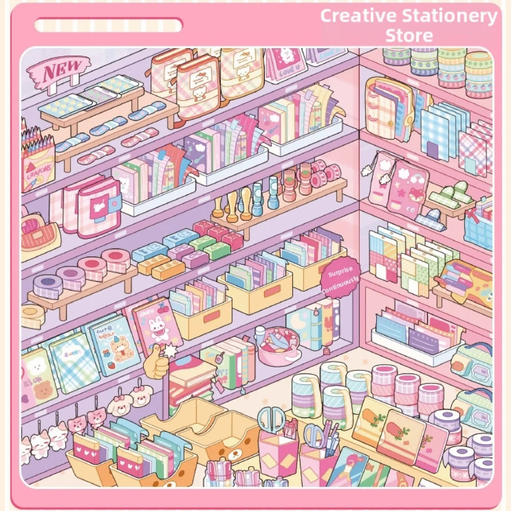 3D Miniature Scene Stickers – 10 Shop Themes DIY Craft Book Craft Sticker Book Nixie