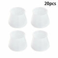 20pcs Silicone Chair Leg Floor Protectors | Table Feet Pad Covers Floor Protector Caps Nixie white