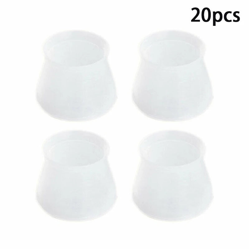 20pcs Silicone Chair Leg Floor Protectors | Table Feet Pad Covers Floor Protector Caps Nixie white