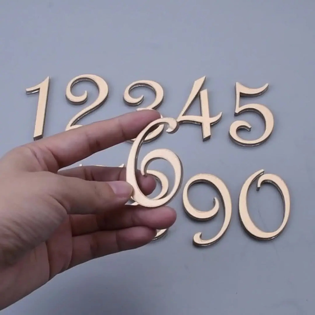 5cm Gold 3D Acrylic House Number Doorplate – DIY Address Sign House Number Sign Nixie
