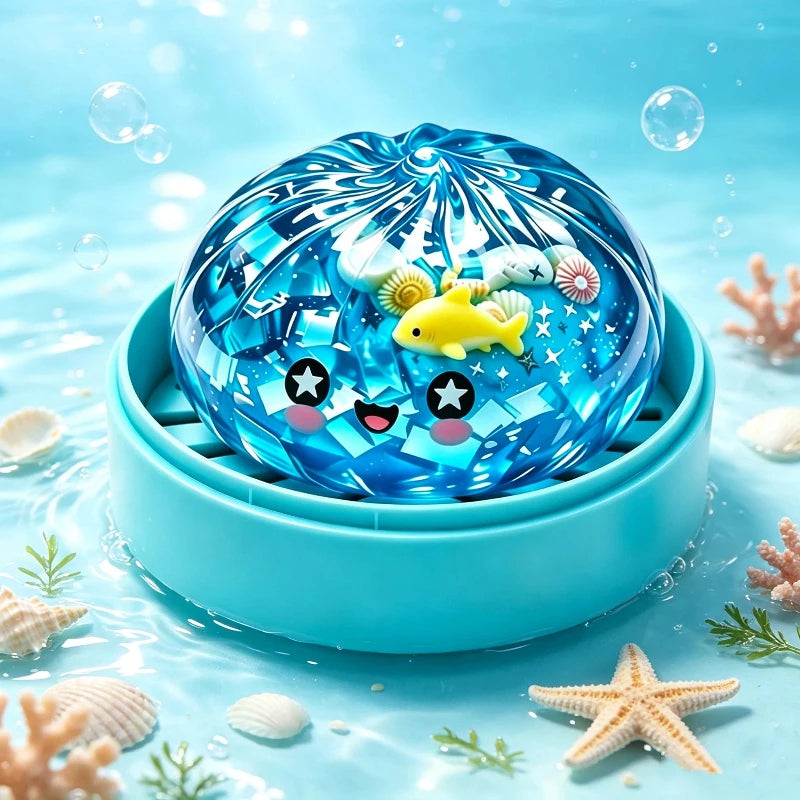 Sea Animal Glitter Squishy Toy | Hidden Mystery Squeeze Bun Squishy Fidget Toy Nixie
