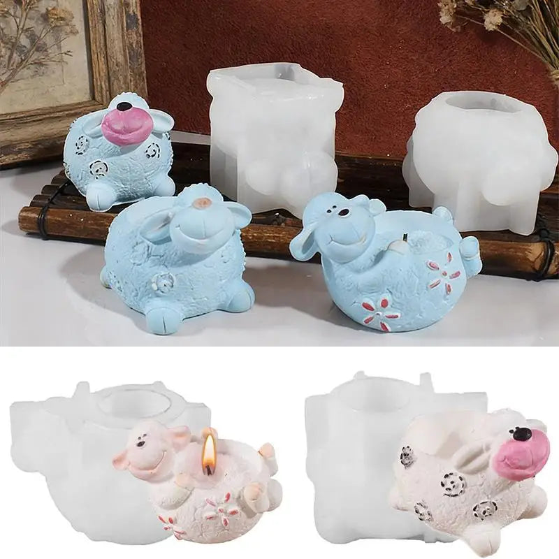Sheep Flower Pot Silicone Mold – DIY Candle Resin Gypsum Craft Silicone Craft Mold Nixie