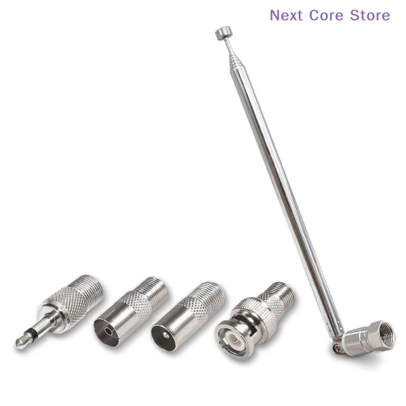 FM Telescopic Rod Antenna 3.5mm F-Type Adapter Kit (4/5Pcs) FM Radio Antenna Nixie