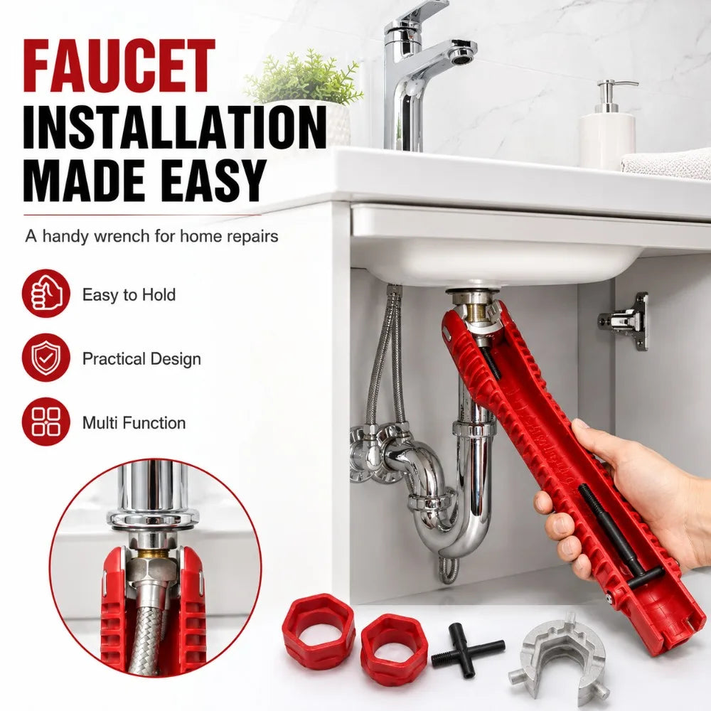 8-in-1 Universal Faucet Wrench – Plumbing Repair Tool Plumbing Wrench Tool Nixie