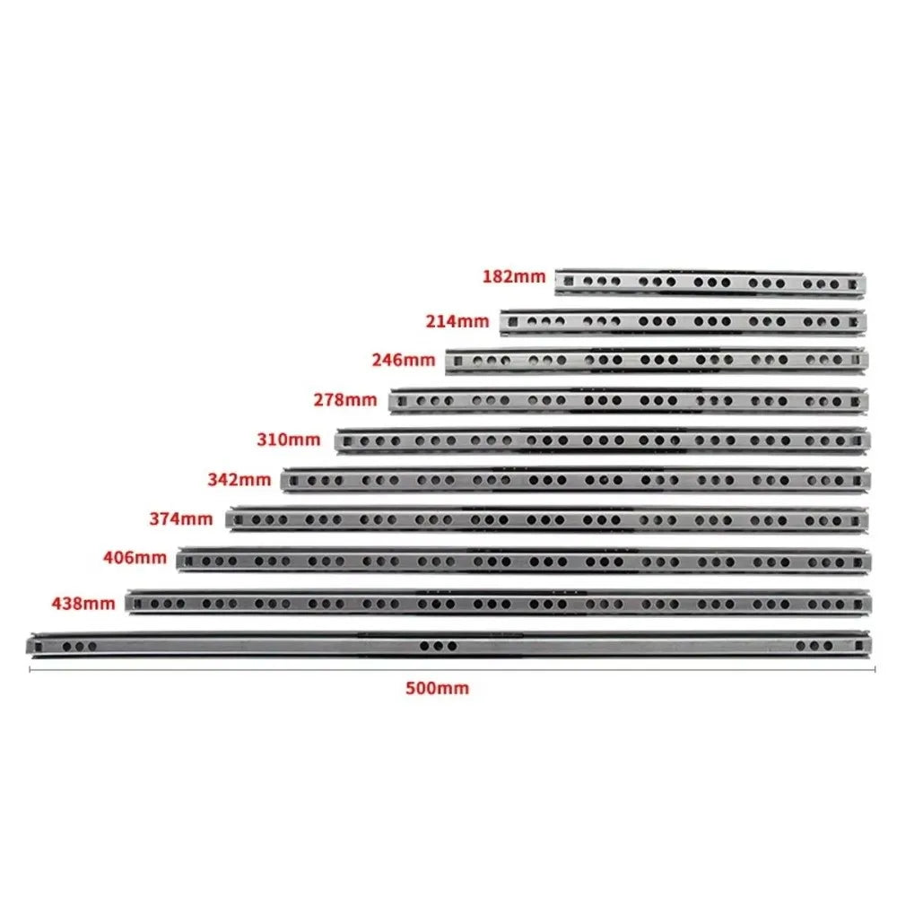2PCS Full Extension Ball Bearing Drawer Slides 17mm Wide 8"–17" Drawer Slides Nixie