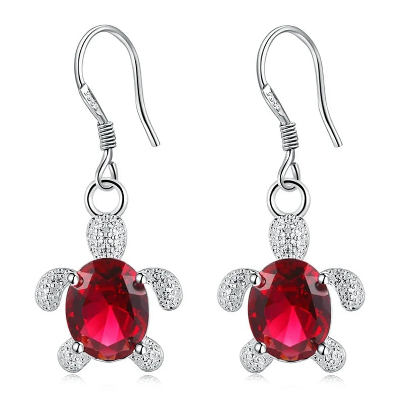 Sea Turtle Necklace & Earrings Set – Zircon Stone Jewelry Jewelry Set Nixie