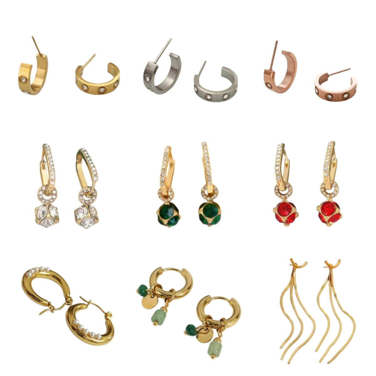 Diamond Stud Earrings | 14K Gold & Silver Plated for Women Stud Earrings Nixie