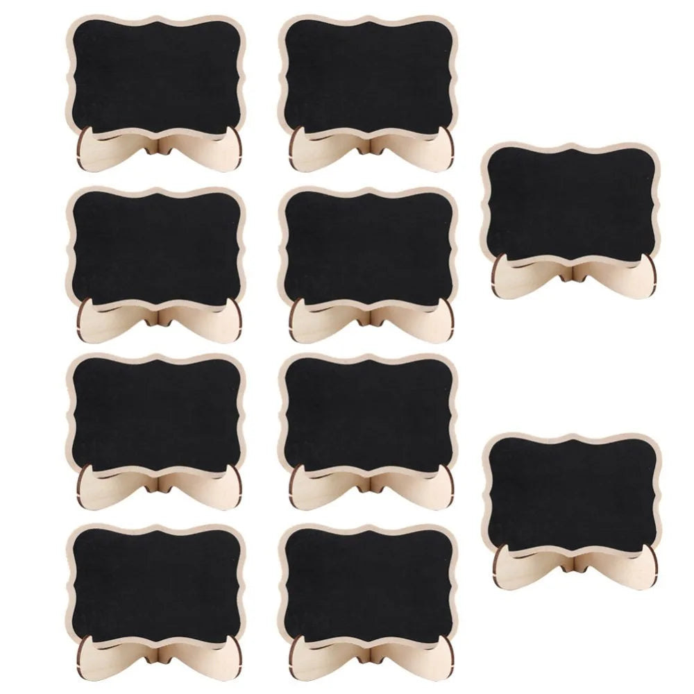 10pcs Mini Wooden Chalkboard Signs Rustic 3.35x2.44in Chalkboard Sign Set Nixie Pine