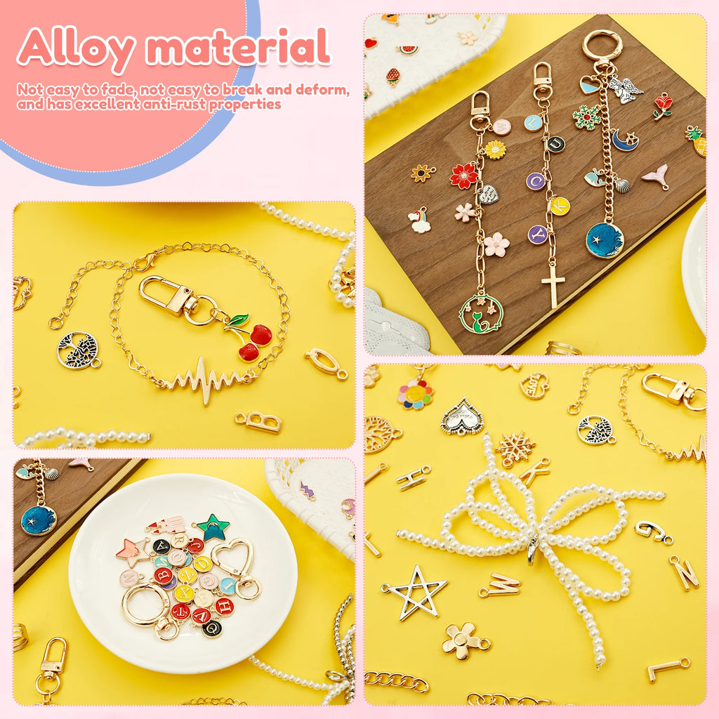 532Pcs DIY Keychain Making Kit – 196 Alloy Charms & Tools