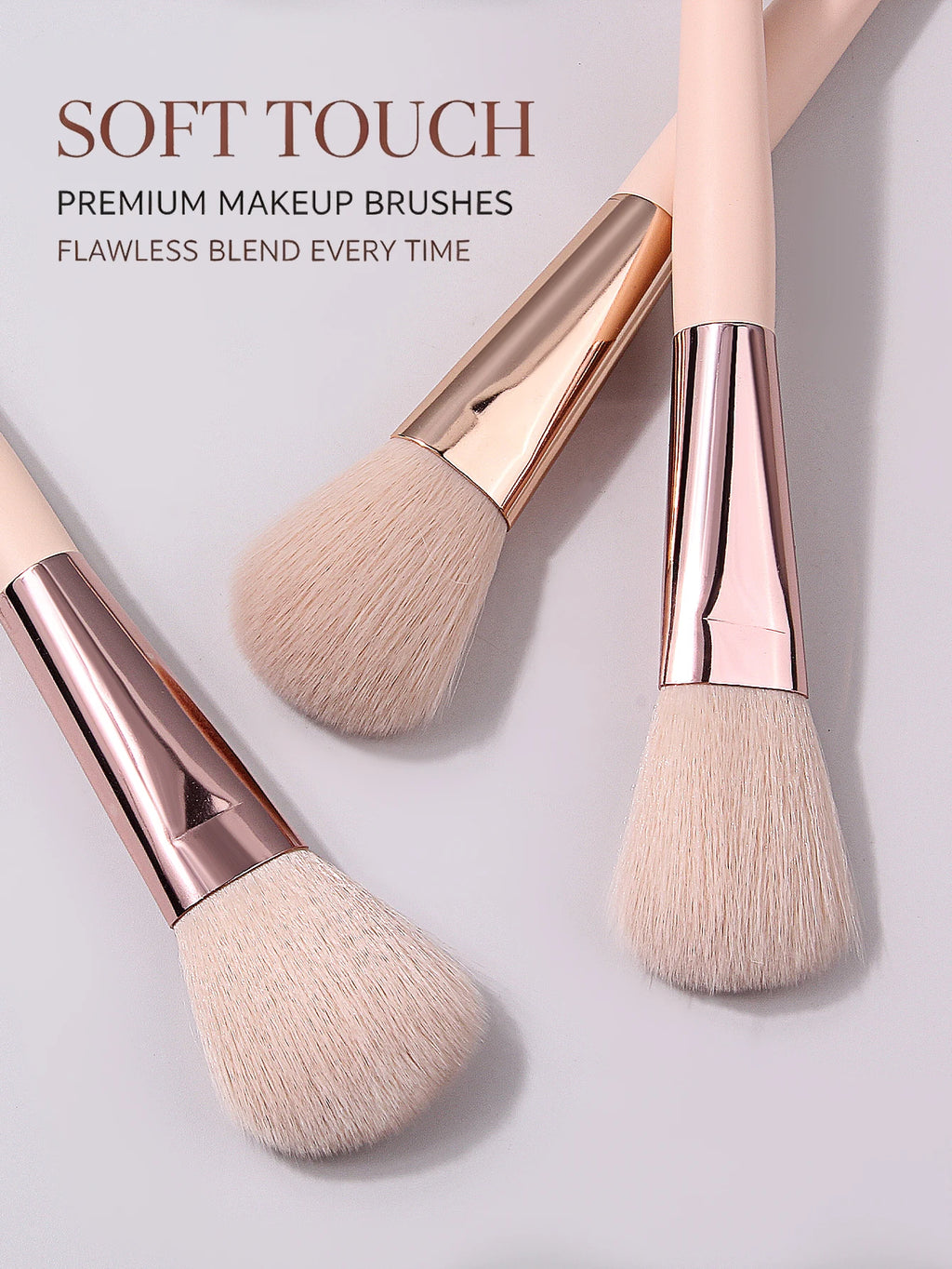 3-Piece Blush & Contour Brush Set – Soft Powder Makeup Brushes Makeup Brush Set Nixie